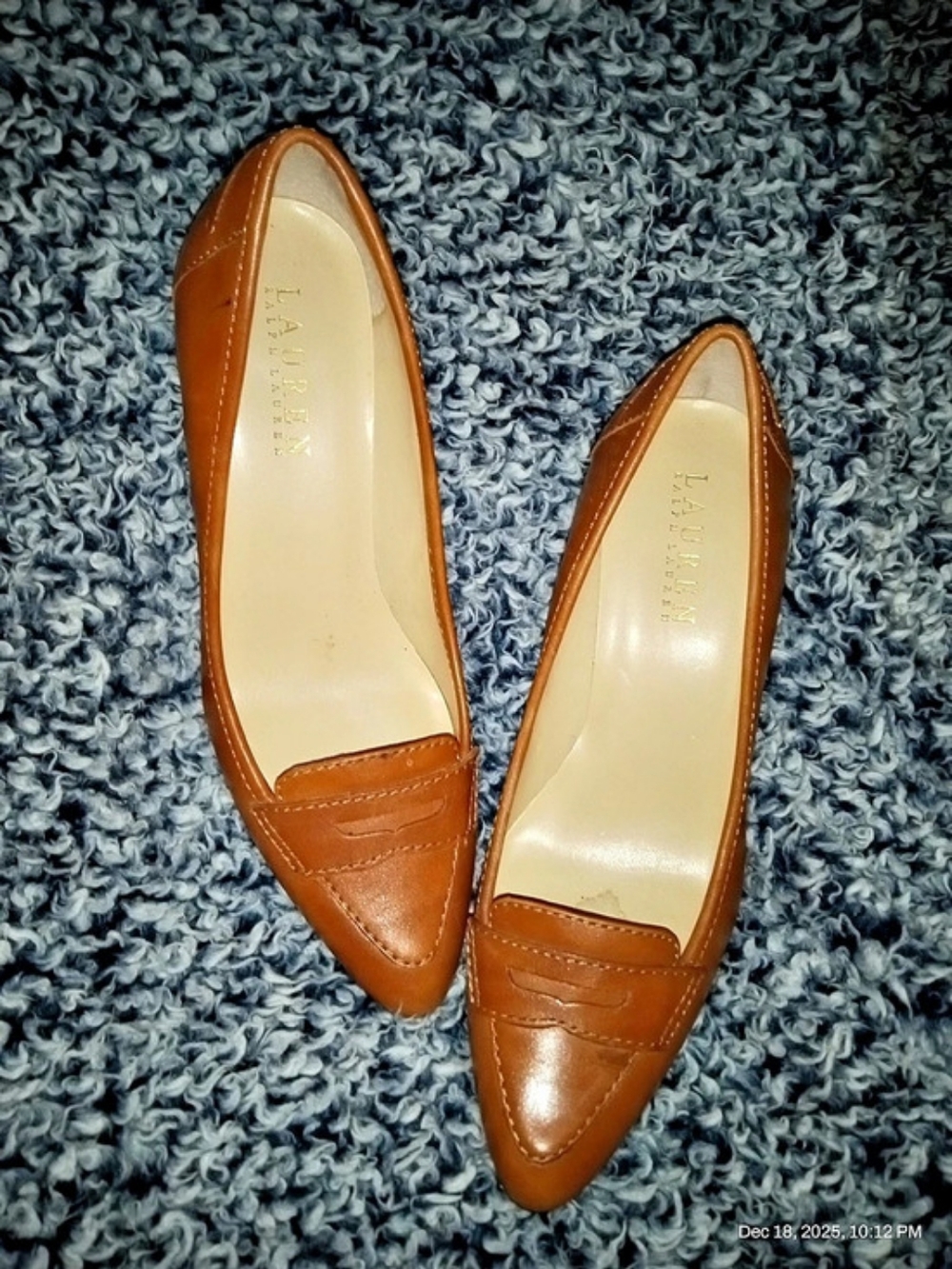 Lauren Ralph Lauren Tasha Leather Loafer Pumps in Brown